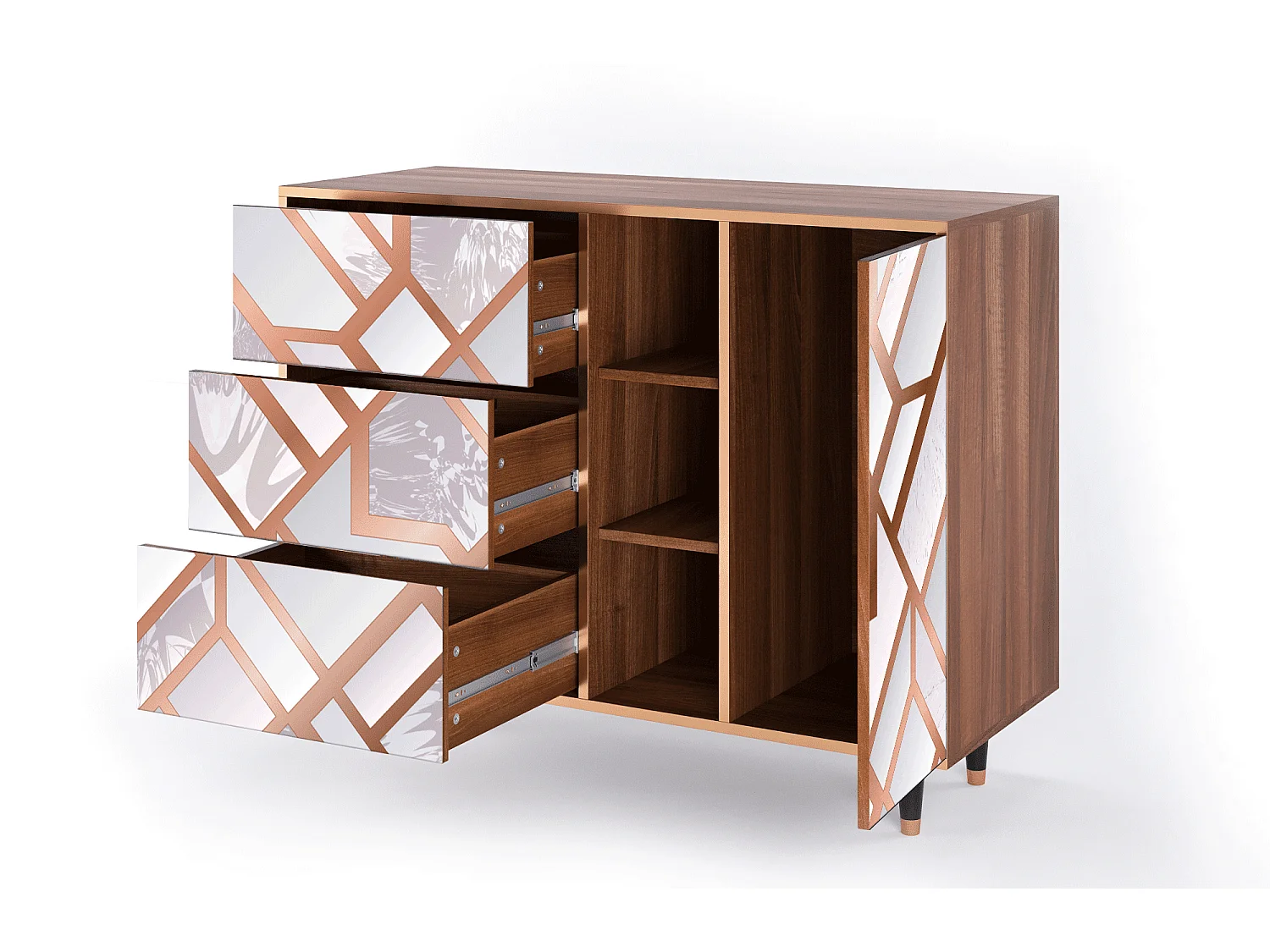 Sideboard - 125x98x48 cm - BS2 - Pastel Fairytale, Walnuss