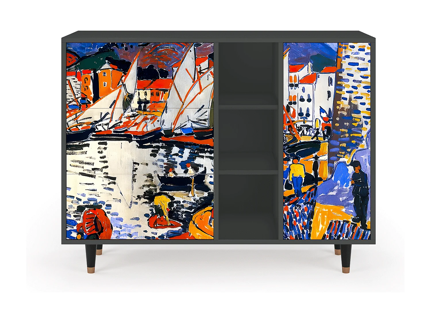 Aparador - 125x98x48 cm - BS2 - Le Séchage des voiles , Antracita