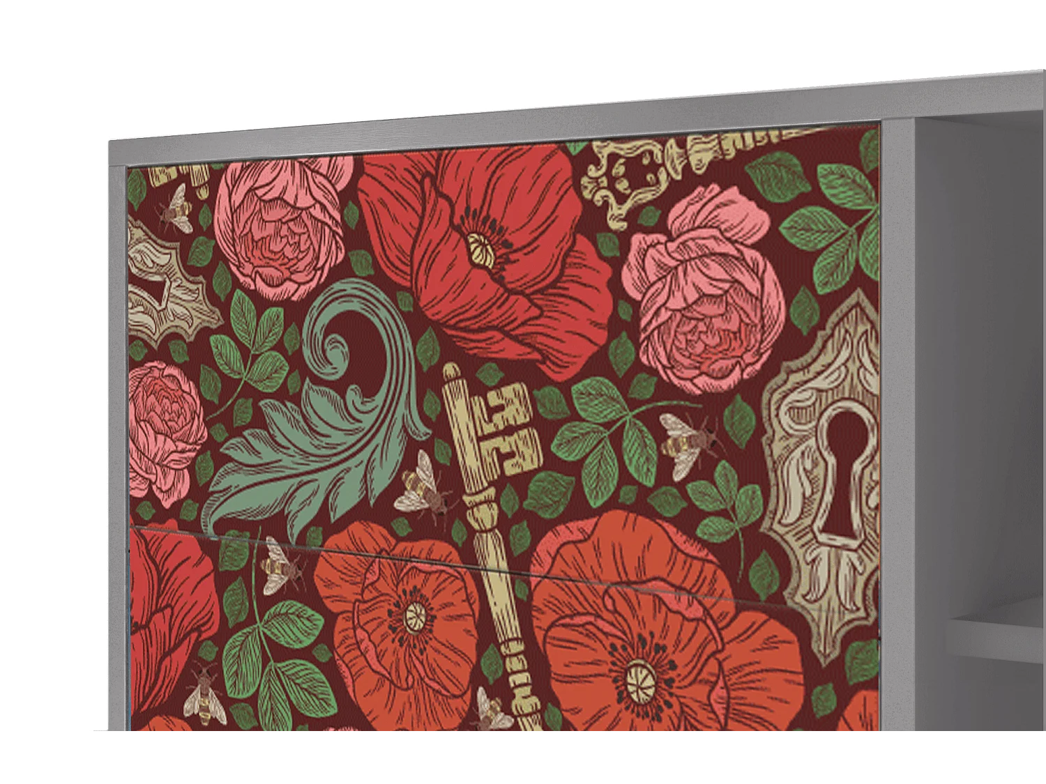 Sideboard - 125x98x48 cm - BS2 - Poppy Garden, Grau