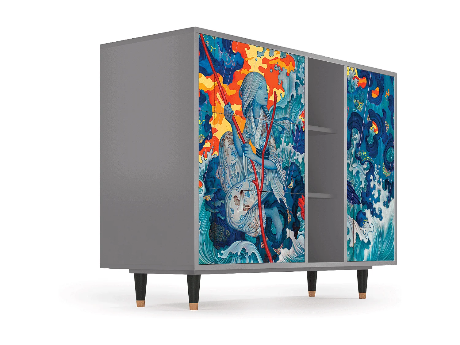 Buffet - 125x98x48 cm - BS2 - The Girl - James Jean, Gris