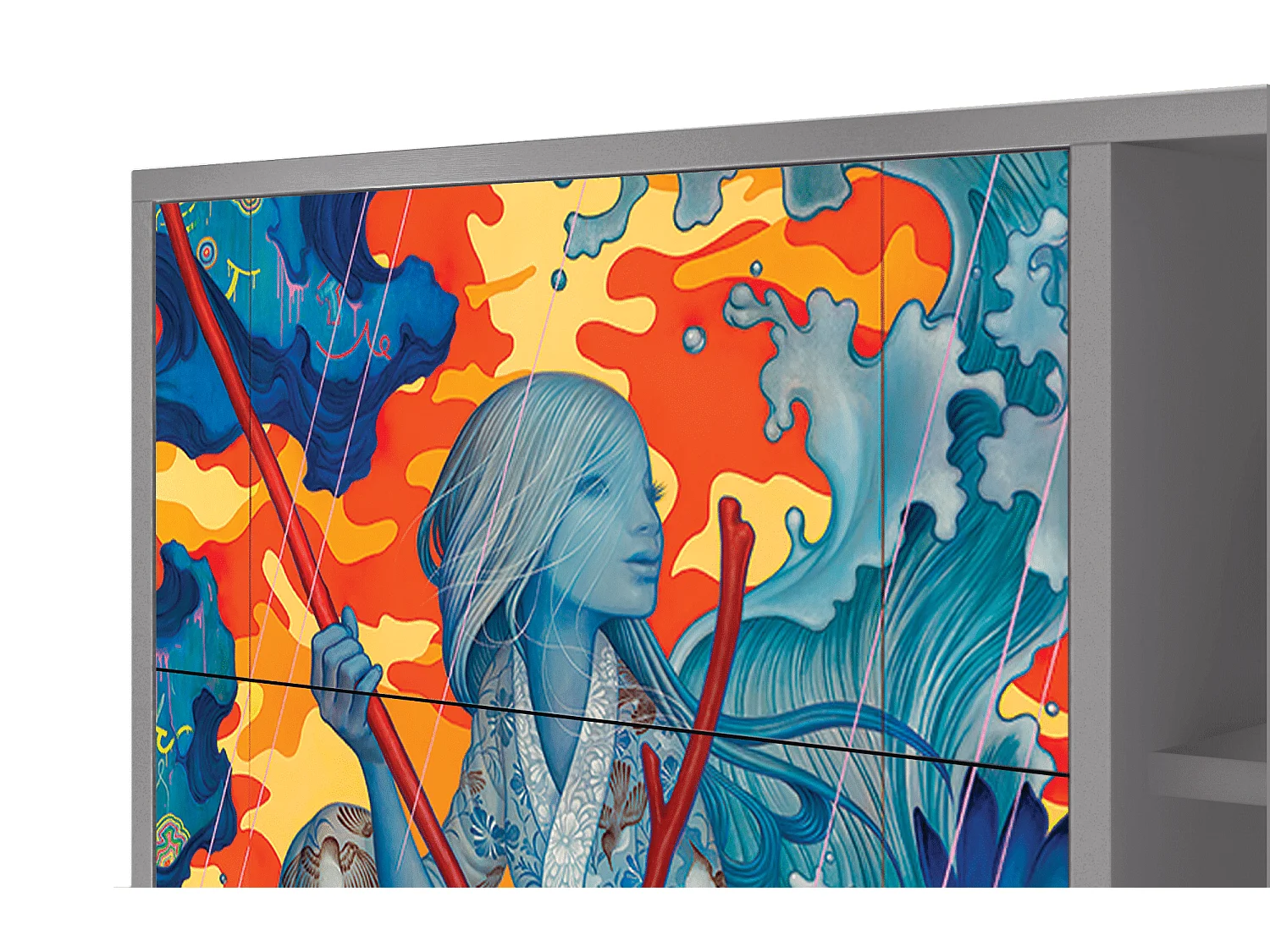 Buffet - 125x98x48 cm - BS2 - The Girl - James Jean, Gris