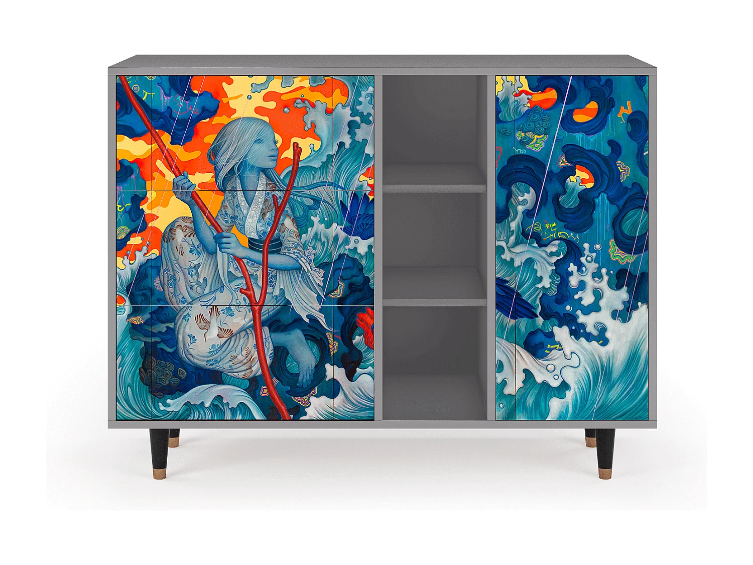 Buffet - 125x98x48 cm - BS2 - The Girl - James Jean, Gris