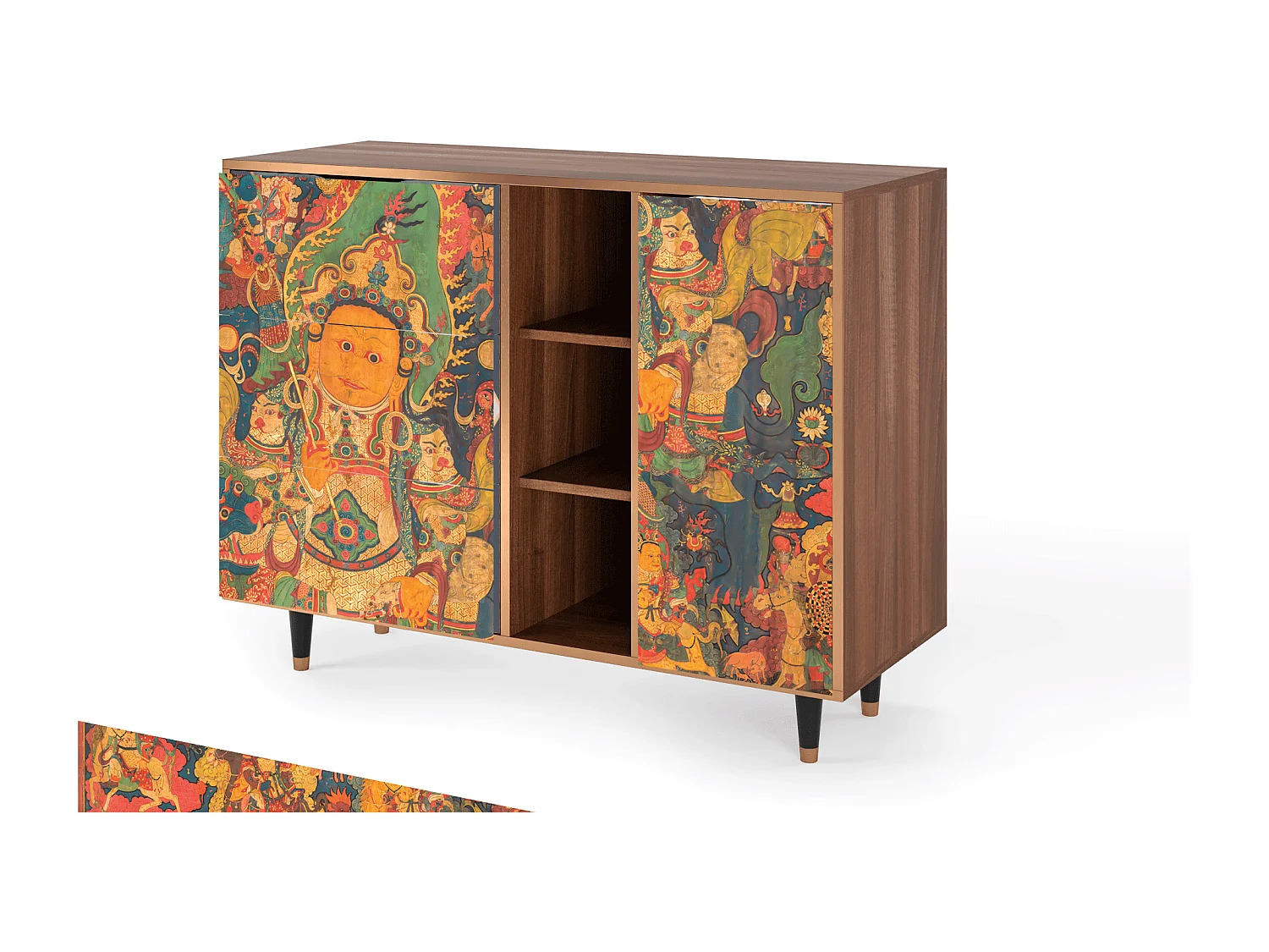 Kredens - 125x98x48 cm - BS2 - God by Vaisravana , Orzech