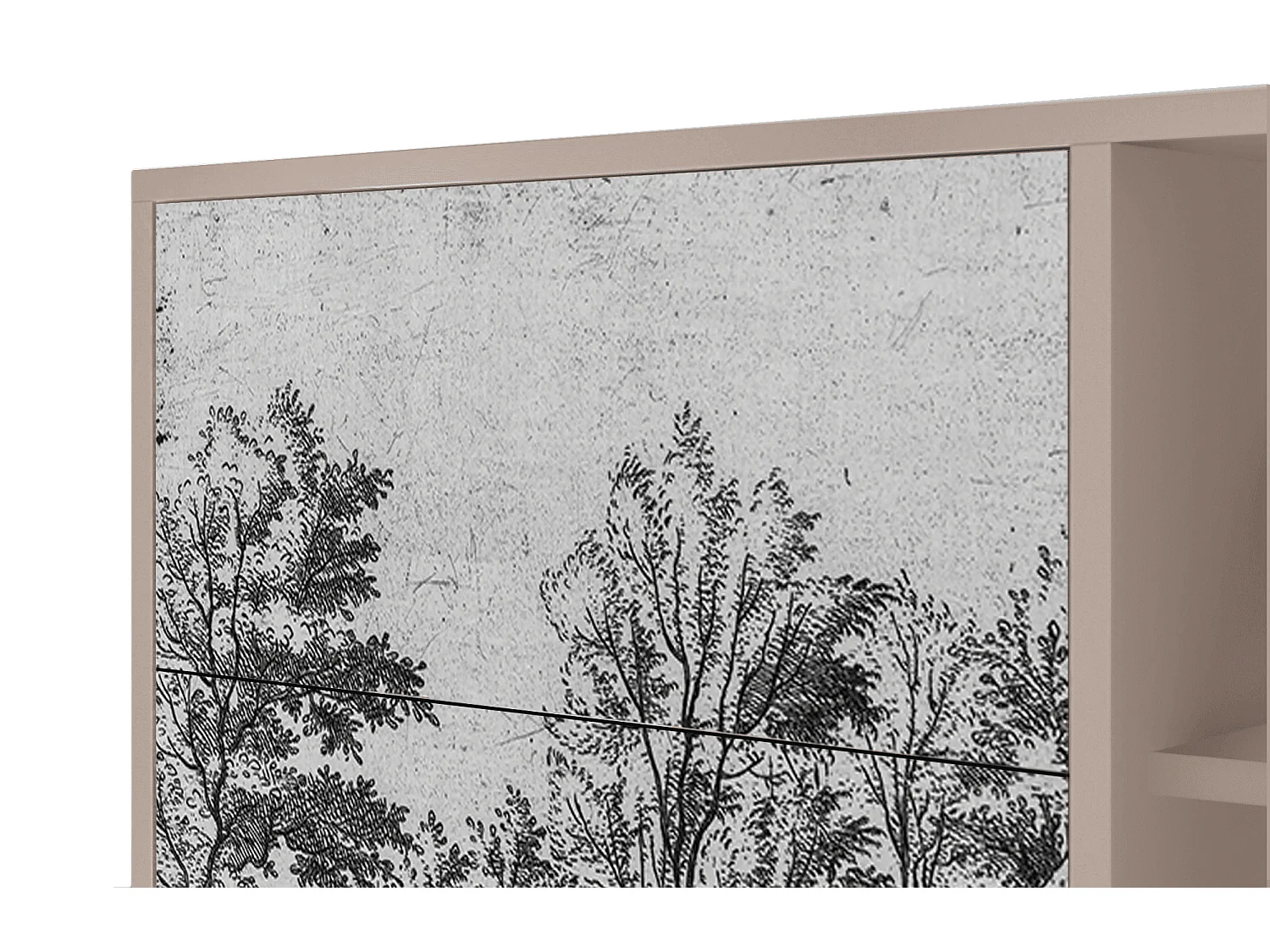 Credenza - 125x98x48 cm - BS2 - Castle with Bridge, Latte