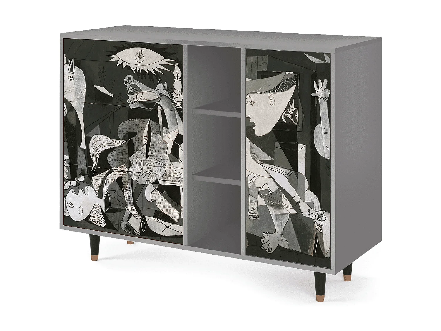 Credenza - 125x98x48 cm - BS2 - Guernica by Picasso, Grigio