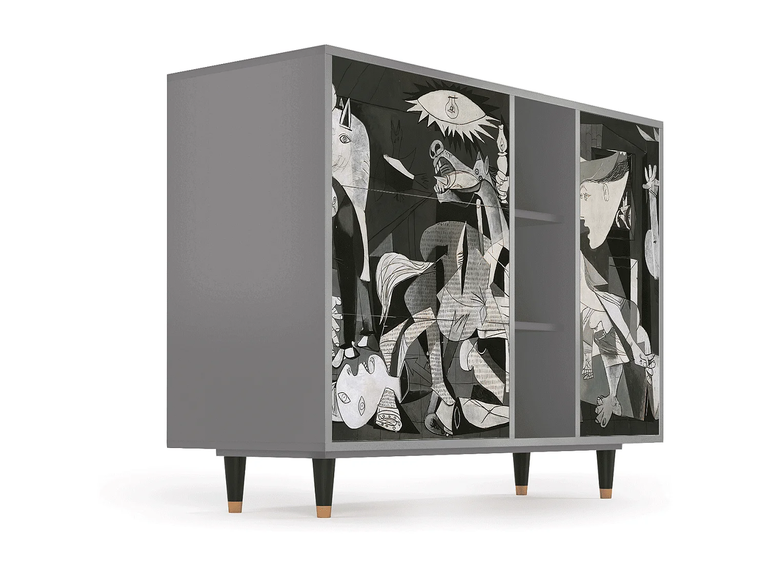 Buffet - 125x98x48 cm - BS2 - Guernica by Picasso, Gris