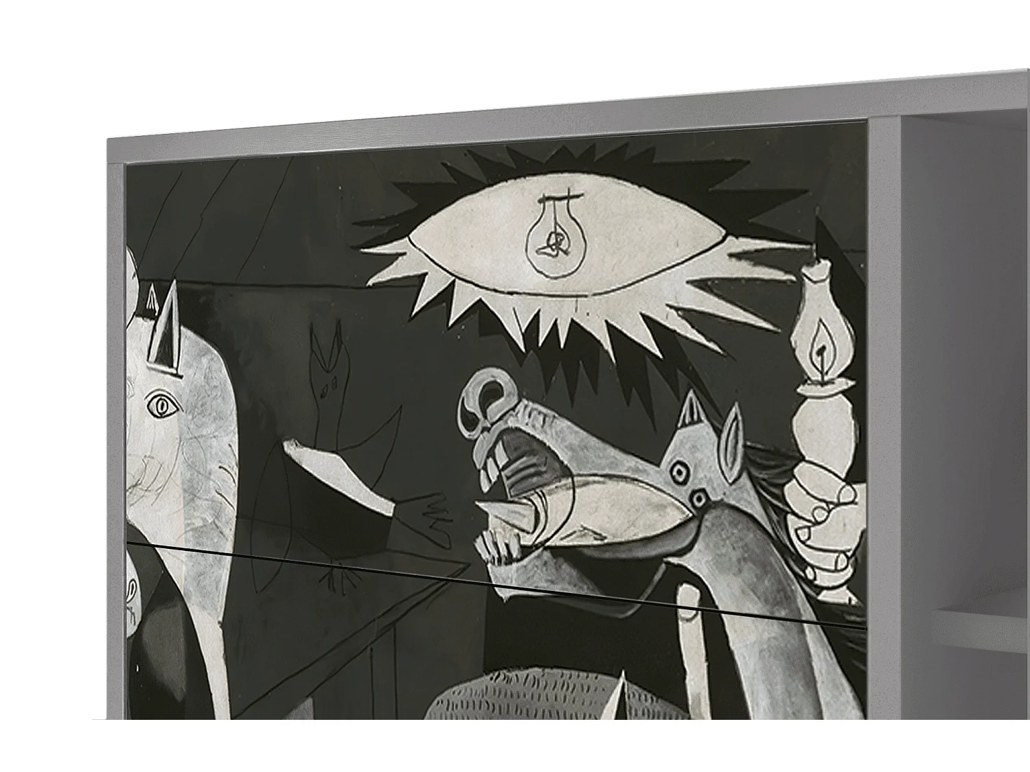Buffet - 125x98x48 cm - BS2 - Guernica by Picasso, Gris