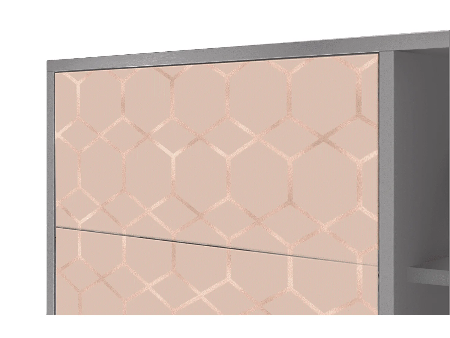 Kredens - 125x98x48 cm - BS2 - Rose Honeycomb, Szary