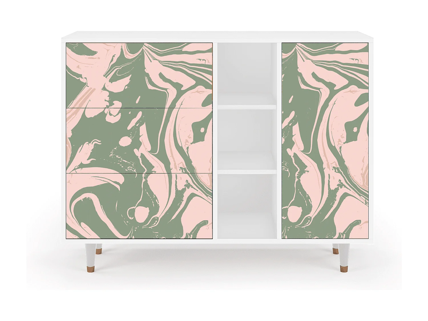 Buffet - 125x98x48 cm - BS2 - Aquarelle, Blanc