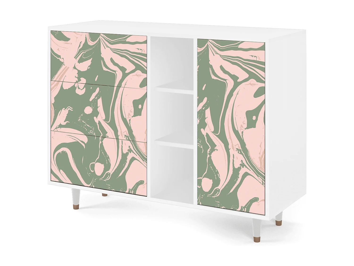 Buffet - 125x98x48 cm - BS2 - Aquarelle, Blanc