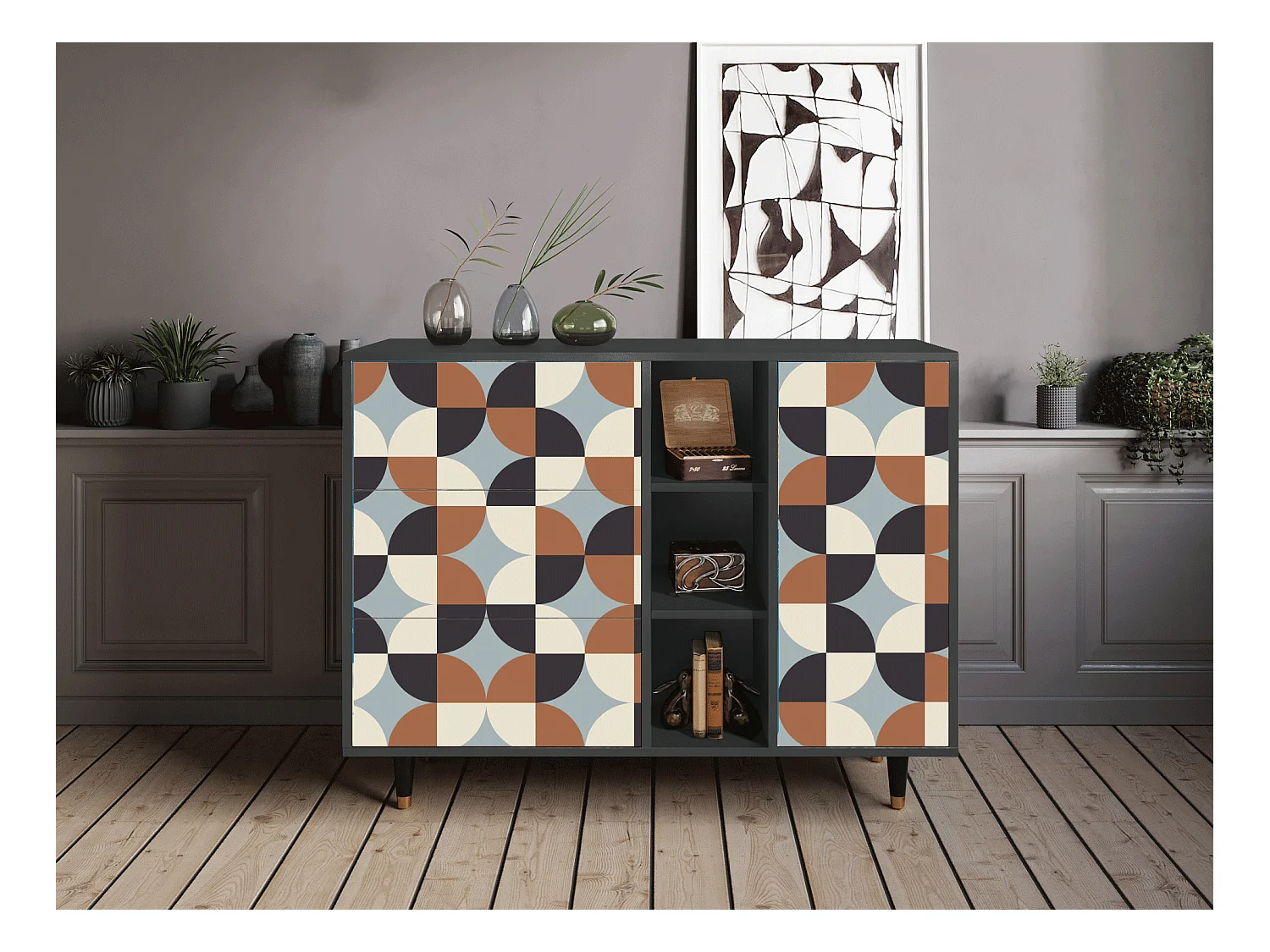 Aparador - 125x98x48 cm - BS2 - Brown Sensation, Antracita