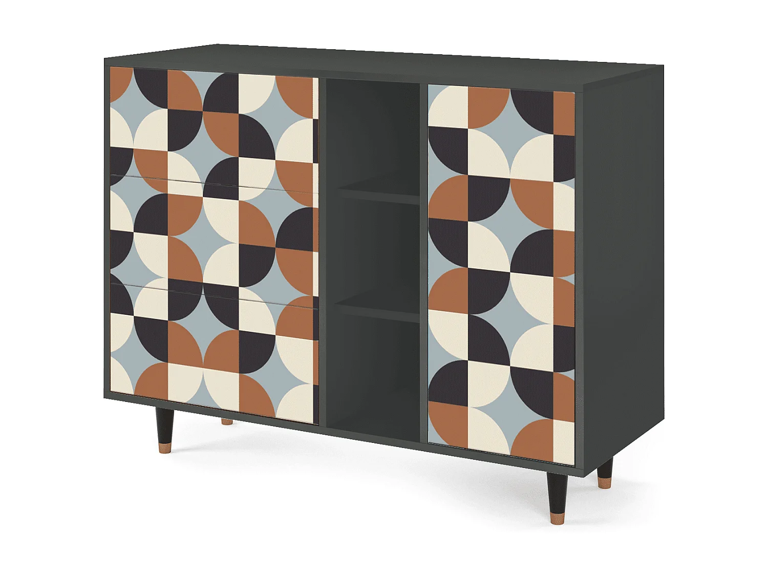 Buffet - 125x98x48 cm - BS2 - Brown Sensation, Anthracite