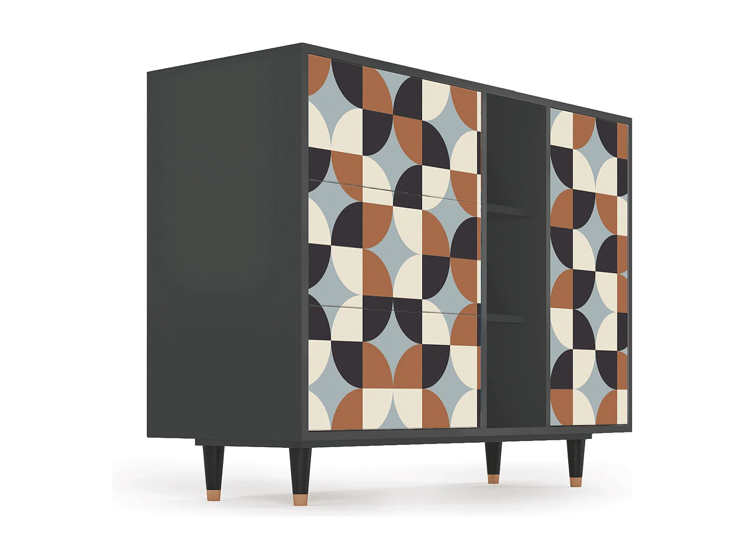 Buffet - 125x98x48 cm - BS2 - Brown Sensation, Anthracite