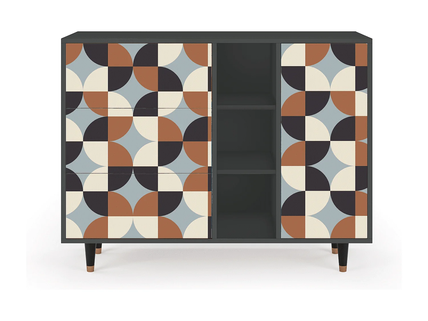 Kredens - 125x98x48 cm - BS2 - Brown Sensation, Antracyt