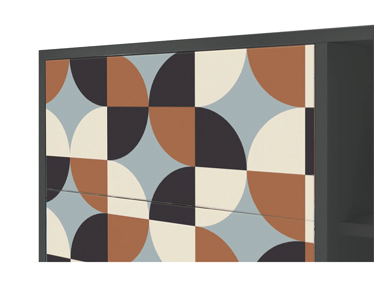 Kredens - 125x98x48 cm - BS2 - Brown Sensation, Antracyt