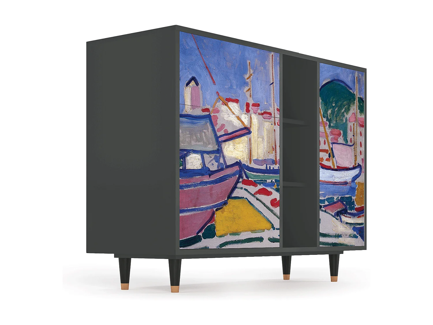Dressoir - 125x98x48 cm - BS2 - The Port of Collioure , Antraciet