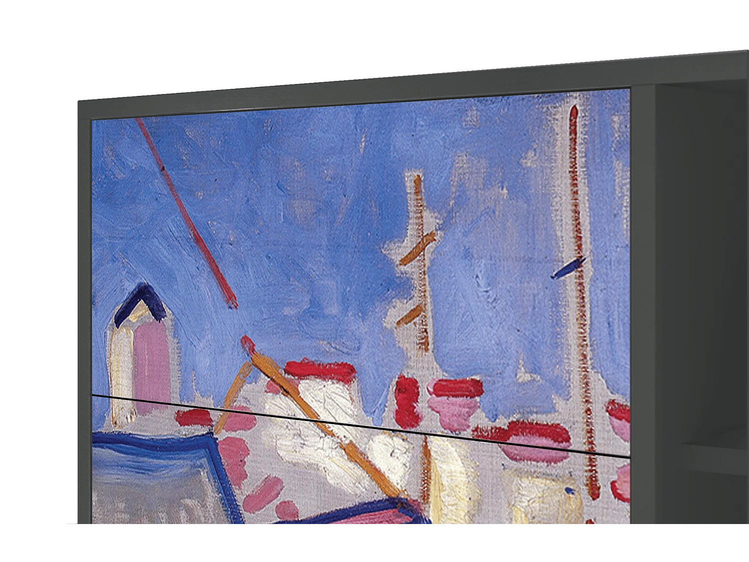 Dressoir - 125x98x48 cm - BS2 - The Port of Collioure , Antraciet