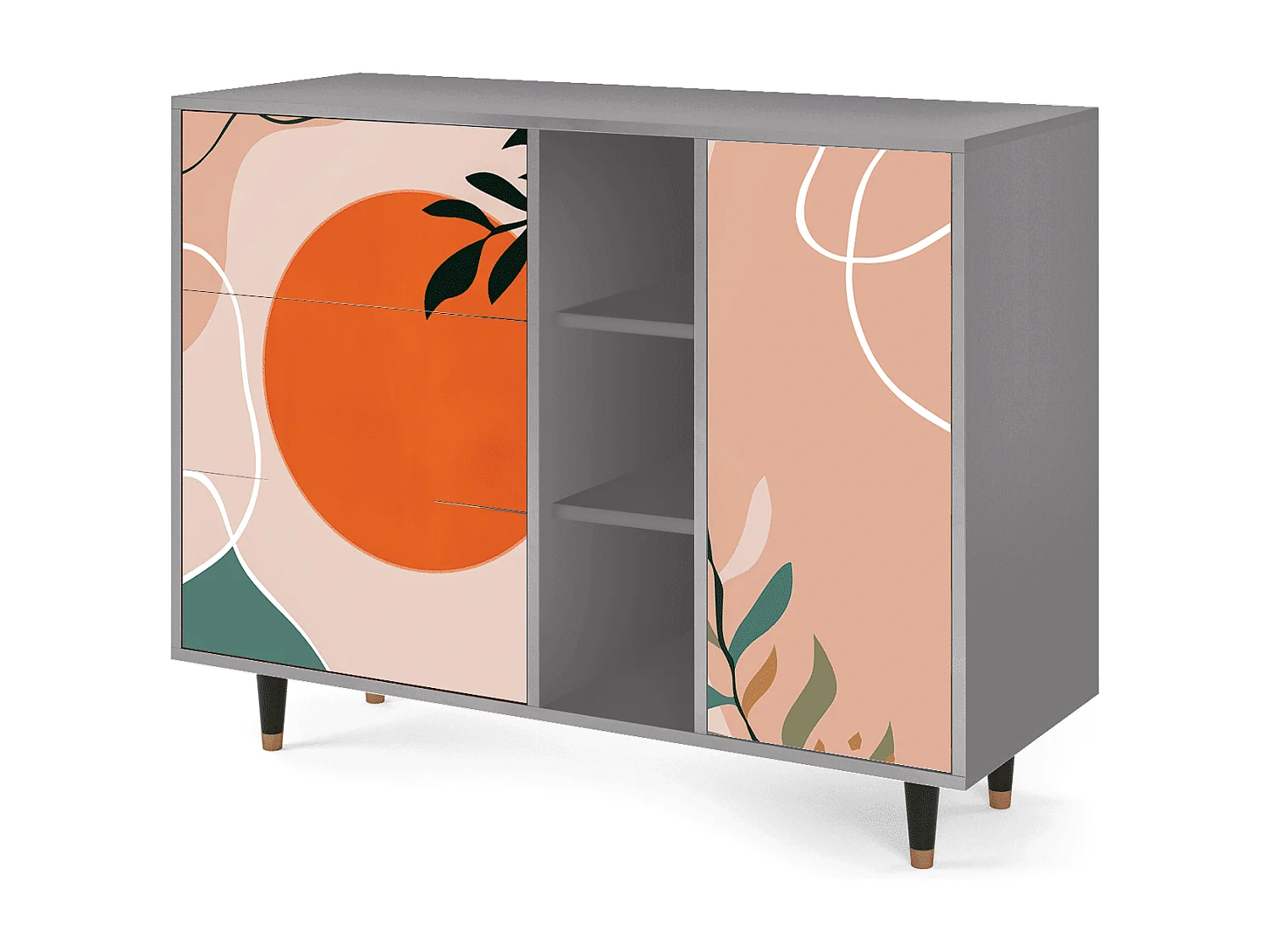 Sideboard - 125x98x48 cm - BS2 - Artwork, Grau