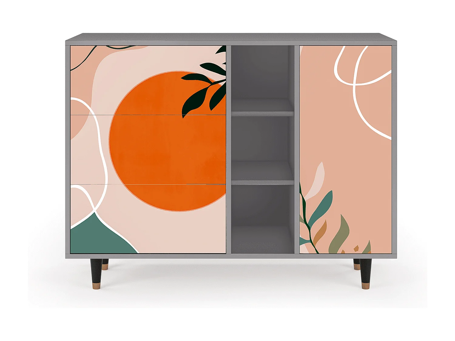 Buffet - 125x98x48 cm - BS2 - Artwork, Gris