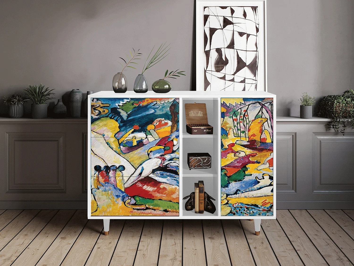 Credenza - 125x98x48 cm - BS2 - Improvisation 26  , Bianco