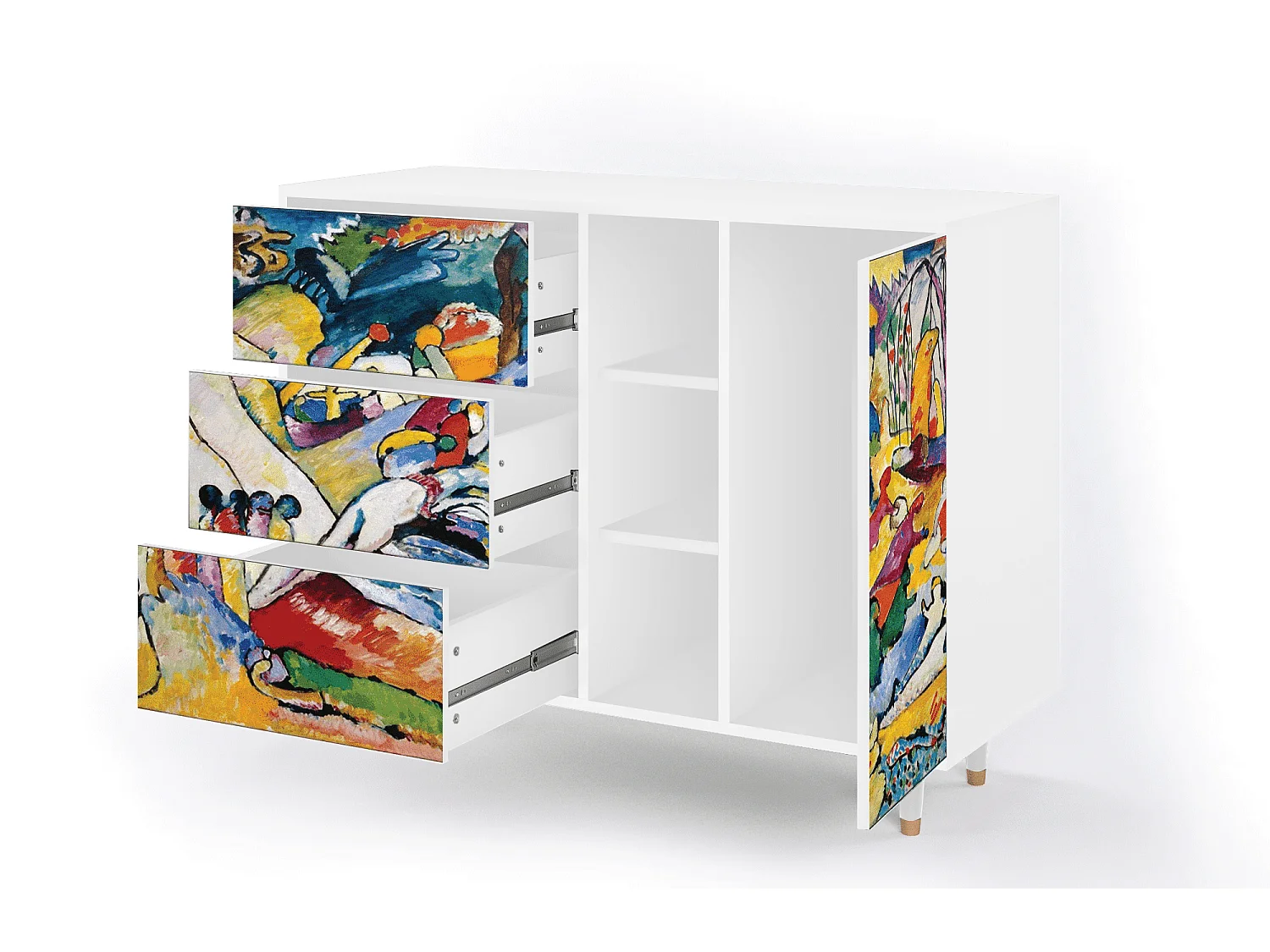 Credenza - 125x98x48 cm - BS2 - Improvisation 26  , Bianco