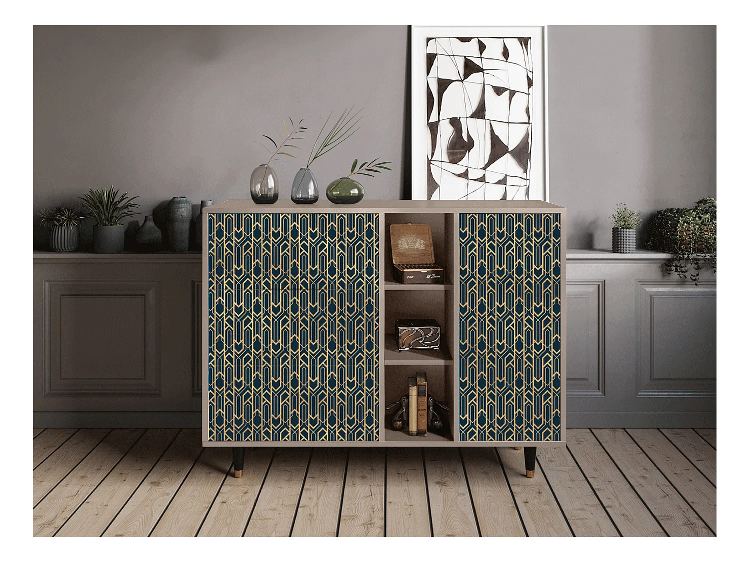 Sideboard - 125x98x48 cm - BS2 - Golden Empire, Latte