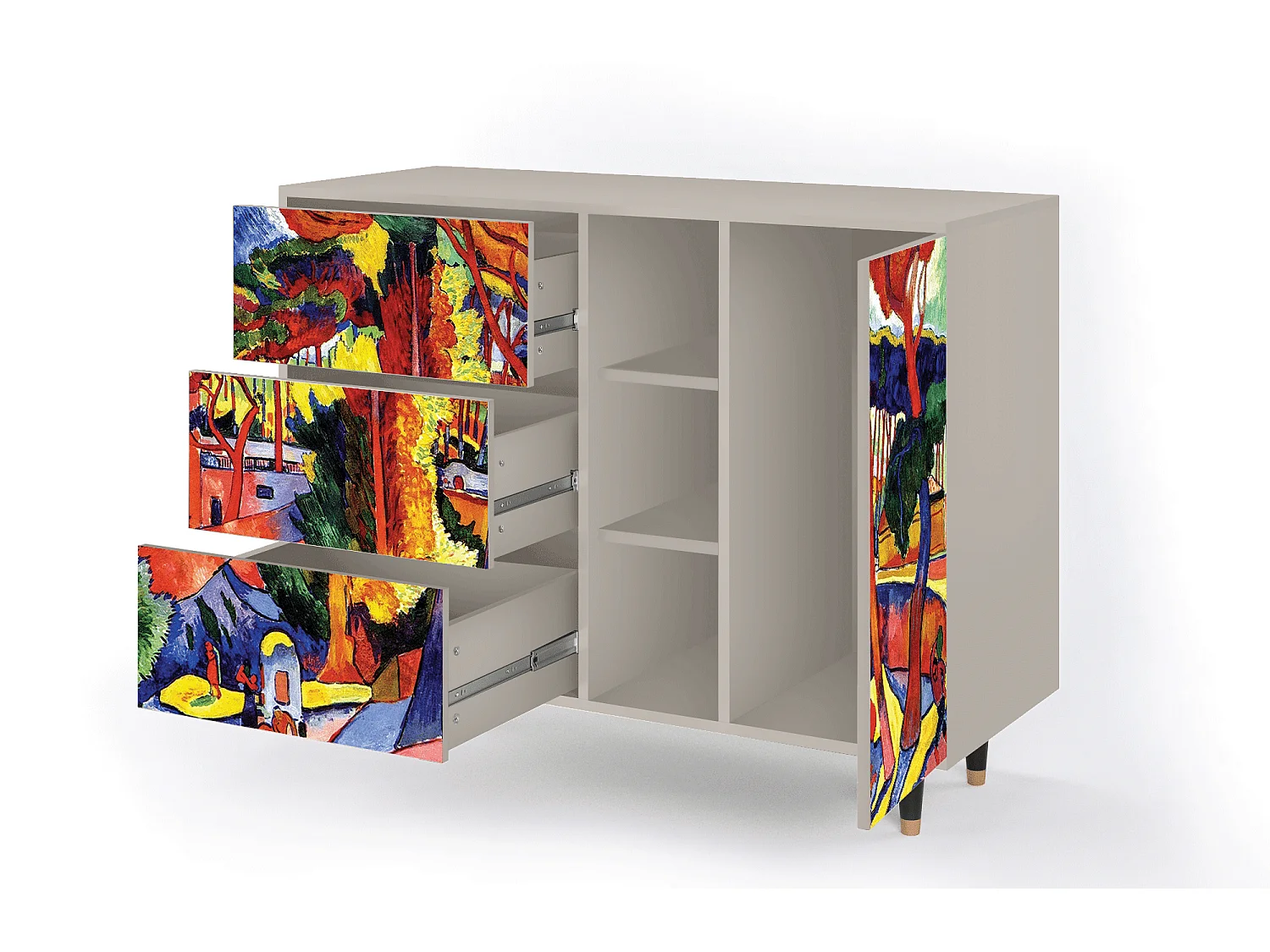 Kredens - 125x98x48 cm - BS2 - The Turning Road, Piaskowy