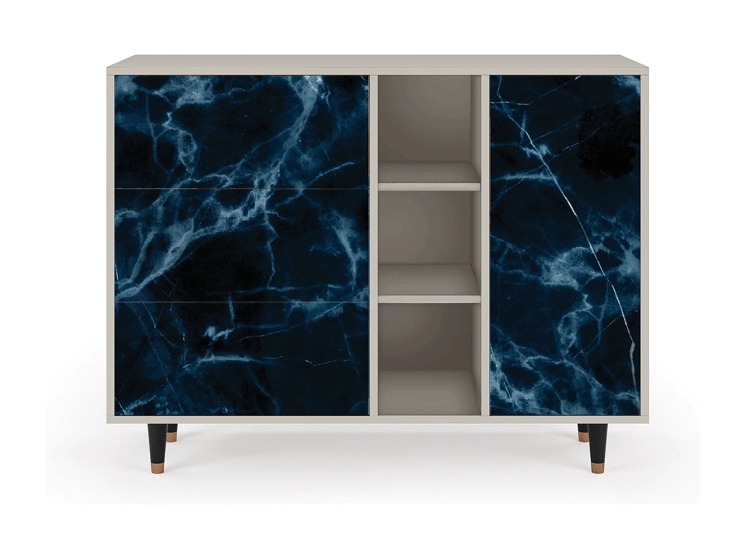 Kredens - 125x98x48 cm - BS2 - Deep Ocean, Piaskowy