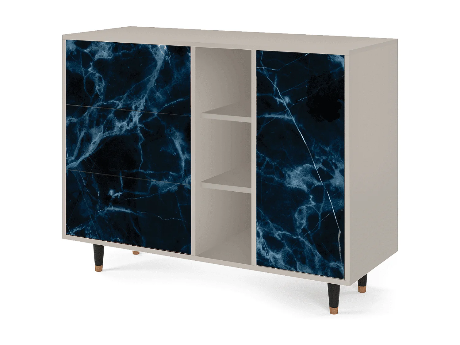 Kredens - 125x98x48 cm - BS2 - Deep Ocean, Piaskowy