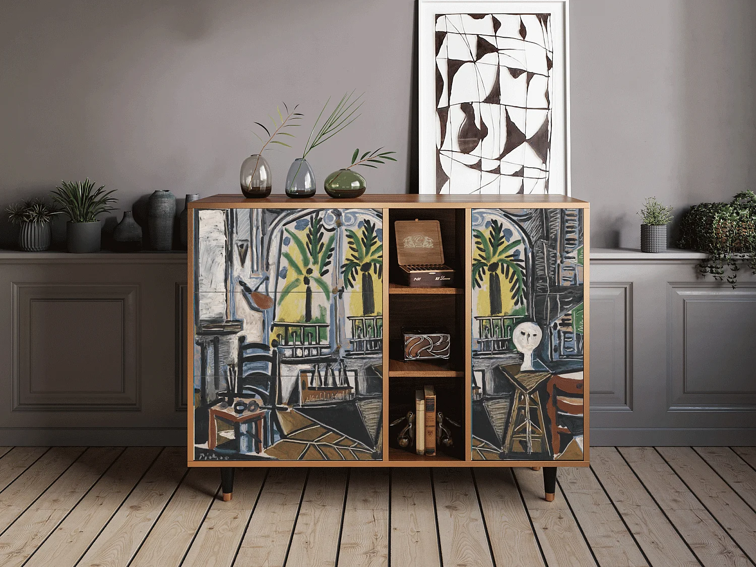 Credenza - 125x98x48 cm - BS2 - The Studio , Noce