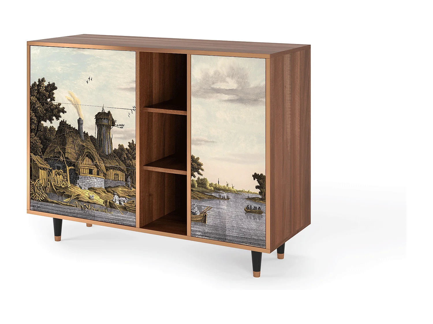 Buffet - 125x98x48 cm - BS2 - Mill along a River, Noyer