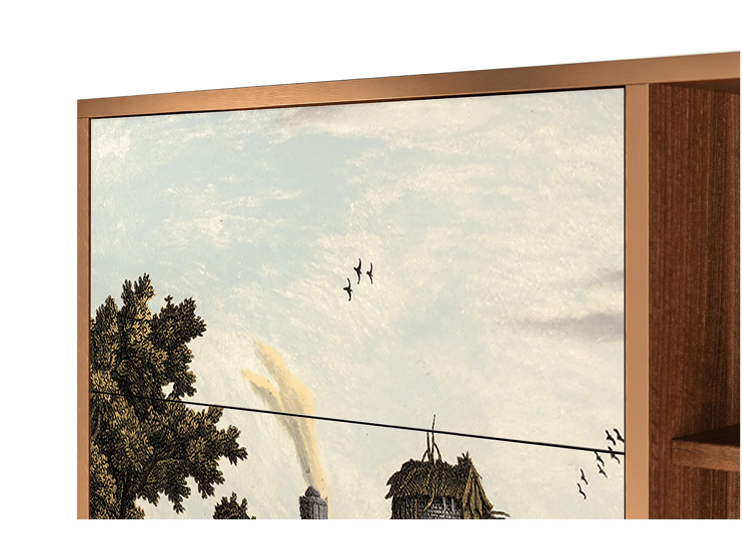 Buffet - 125x98x48 cm - BS2 - Mill along a River, Noyer