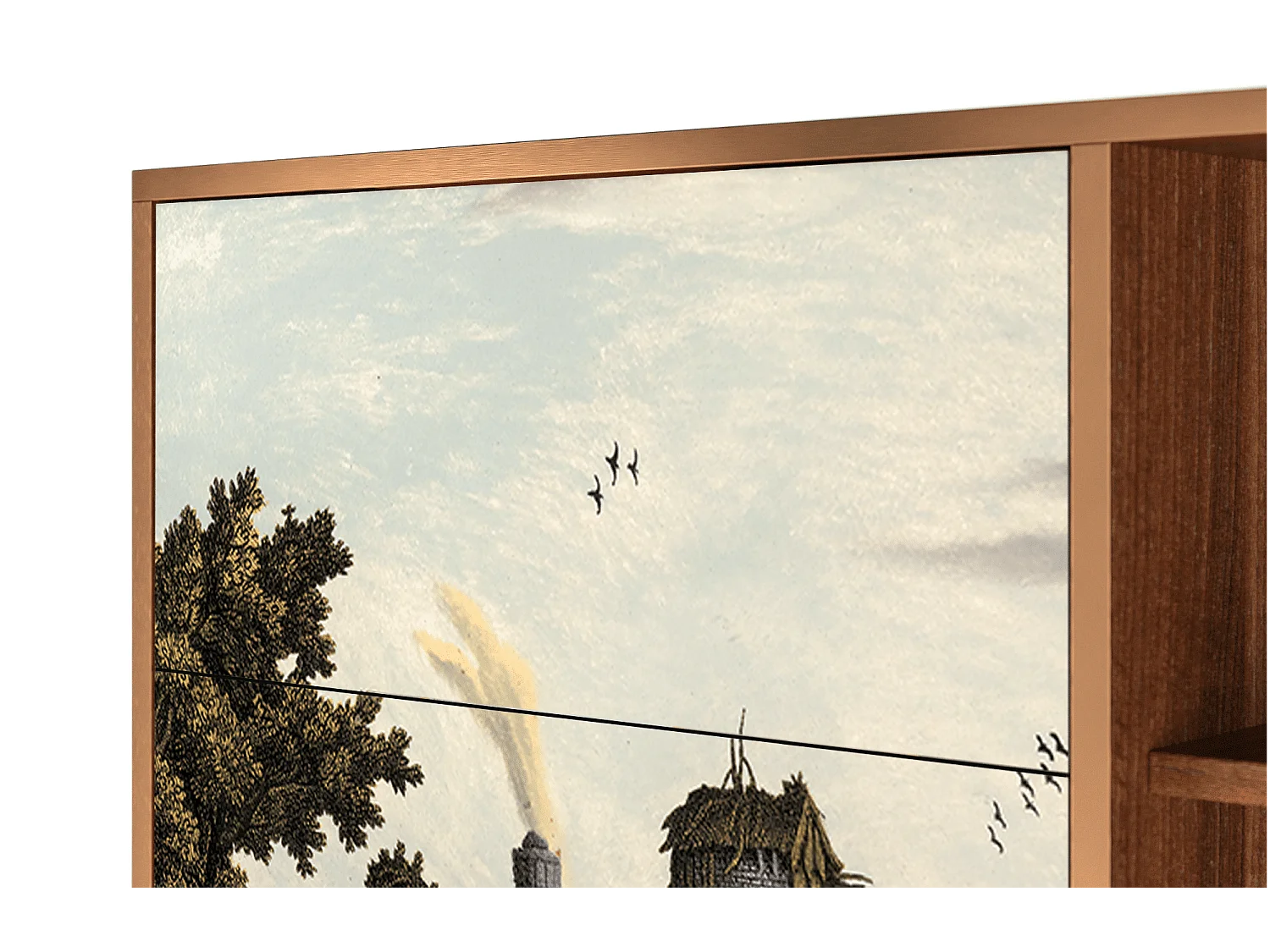 Buffet - 125x98x48 cm - BS2 - Mill along a River, Noyer