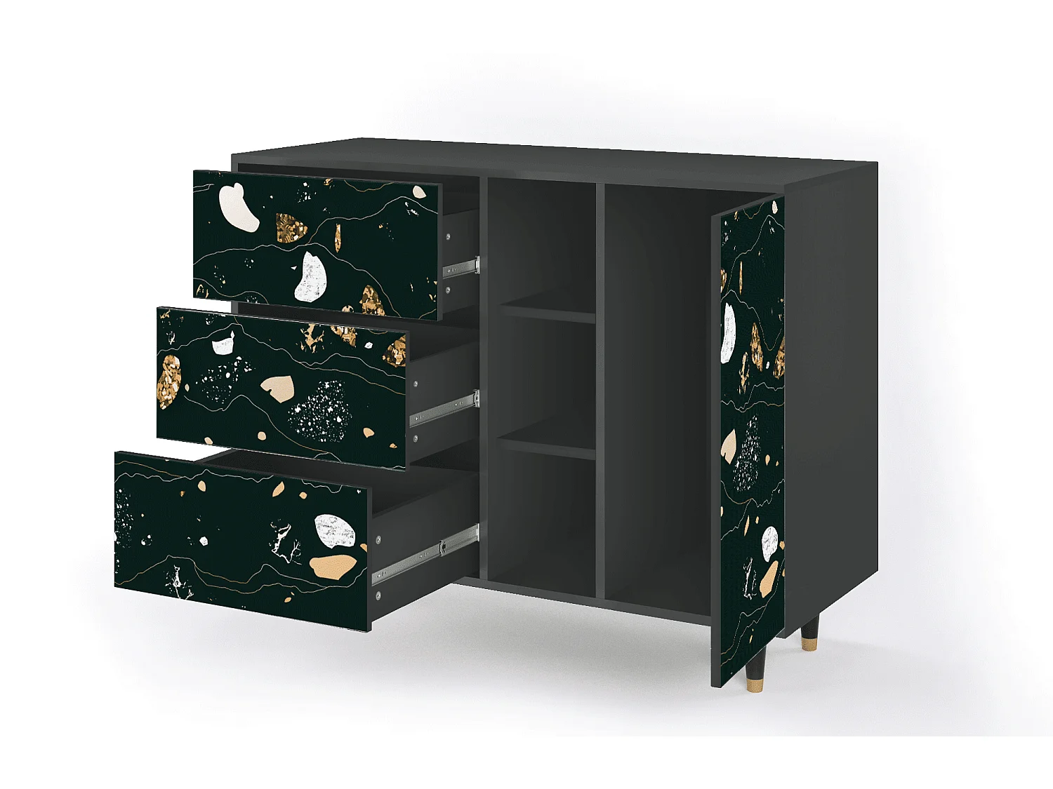 Buffet - 125x98x48 cm - BS2 - Space Rocks, Anthracite