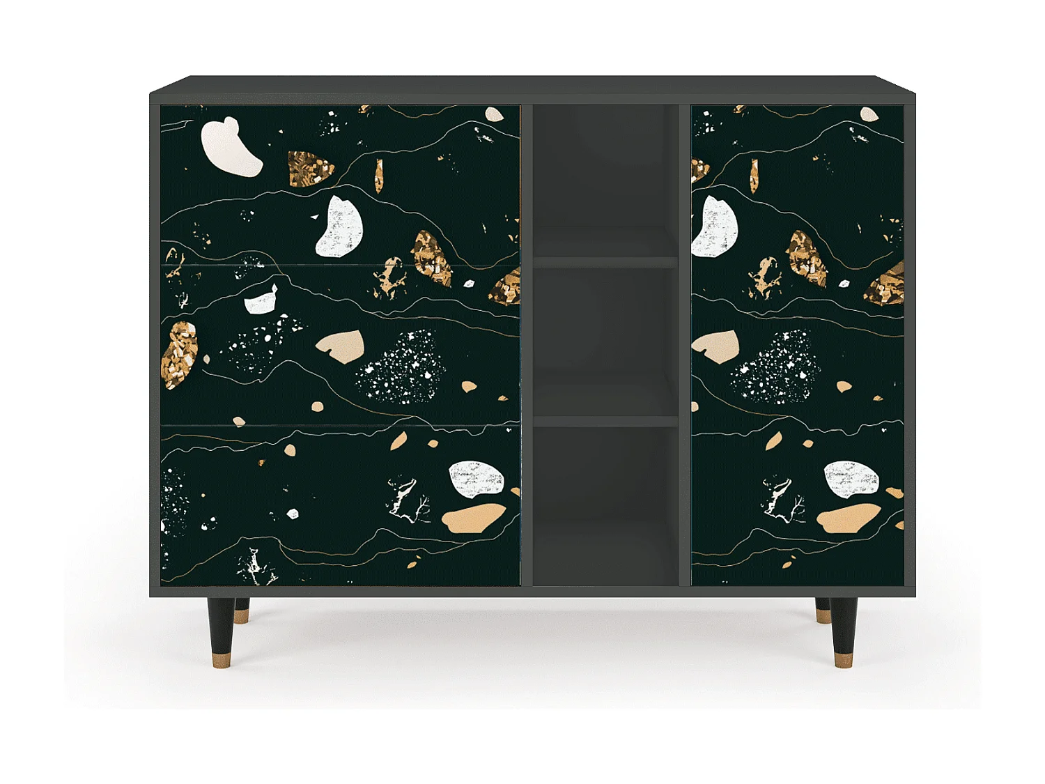 Buffet - 125x98x48 cm - BS2 - Space Rocks, Anthracite