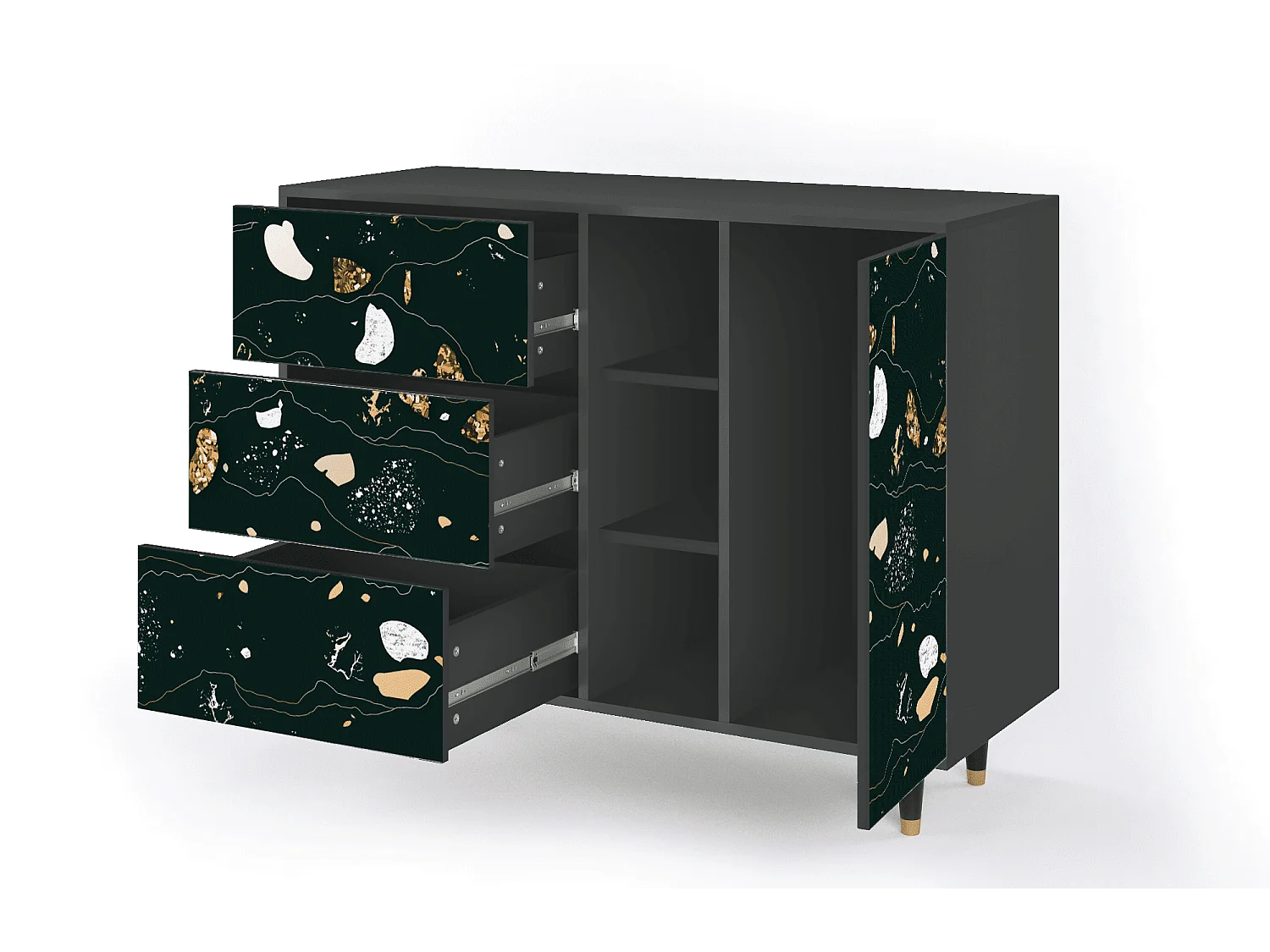 Buffet - 125x98x48 cm - BS2 - Space Rocks, Anthracite