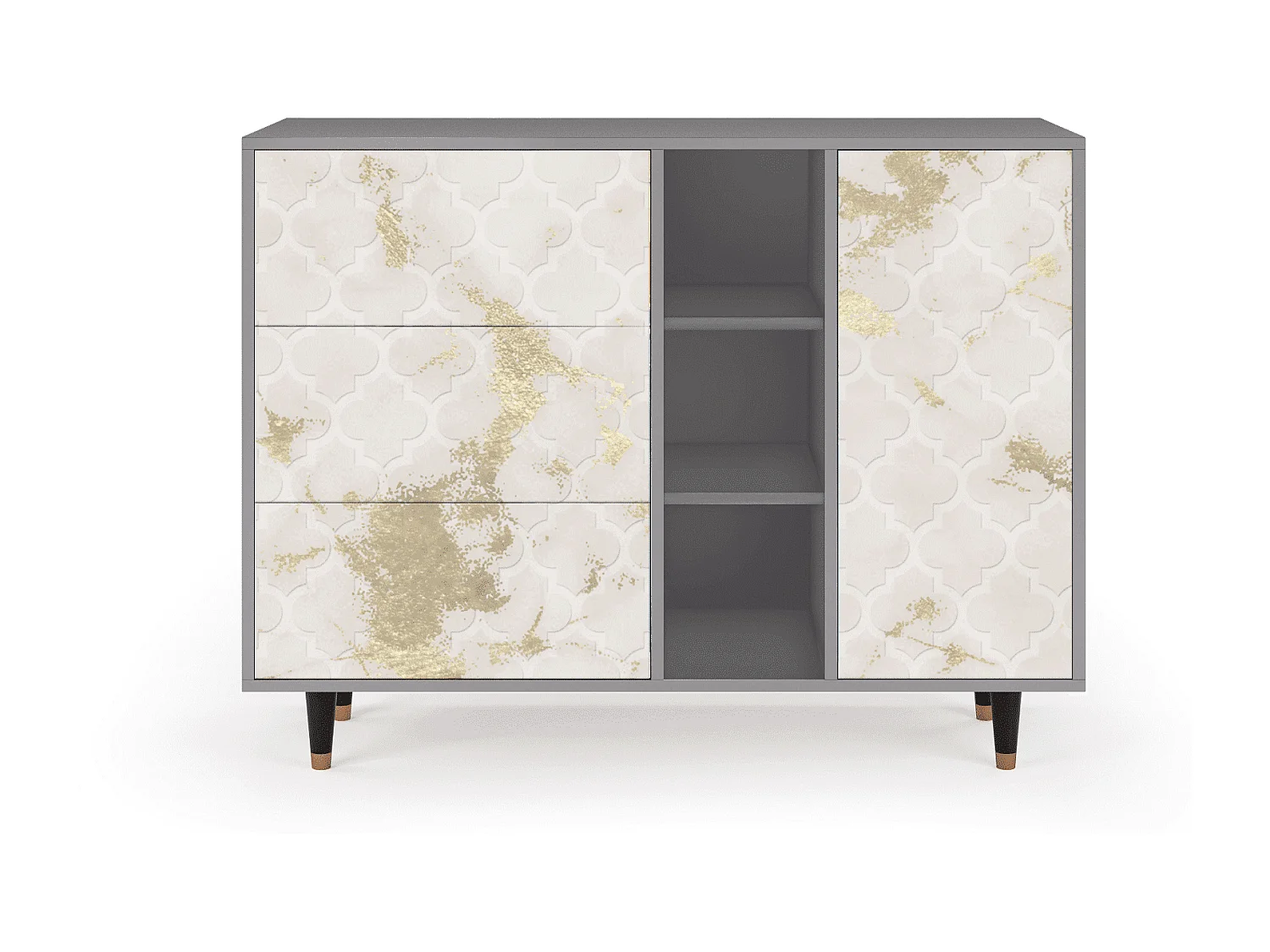 Buffet - 125x98x48 cm - BS2 - Sahara desert, Gris