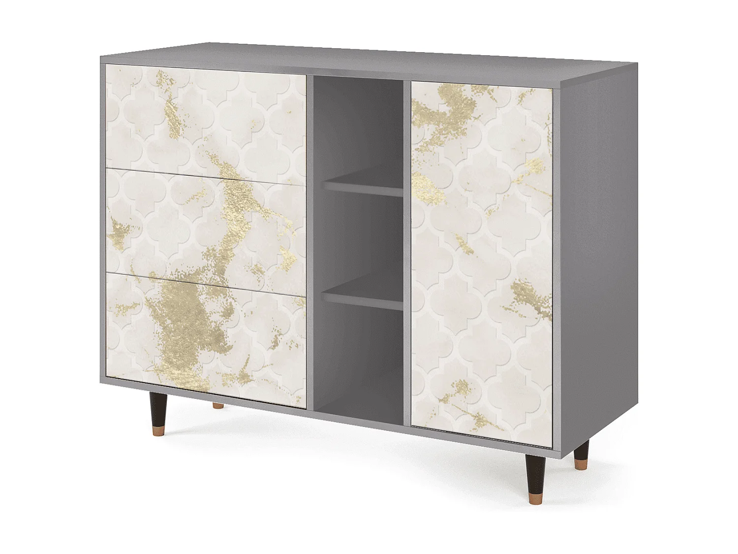 Buffet - 125x98x48 cm - BS2 - Sahara desert, Gris