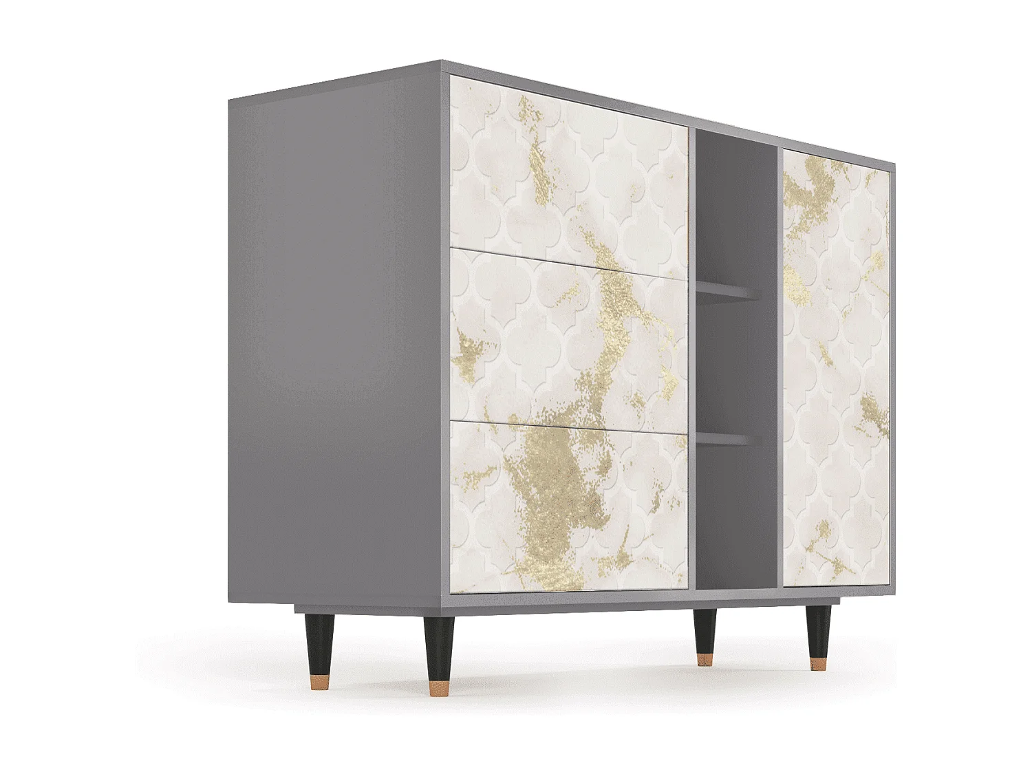 Buffet - 125x98x48 cm - BS2 - Sahara desert, Gris