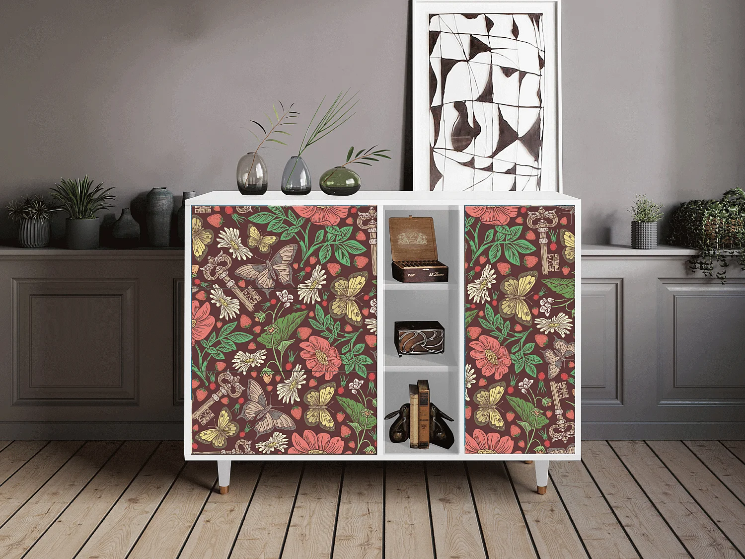 Aparador - 125x98x48 cm - BS2 - Alice in Wonderland, Branco