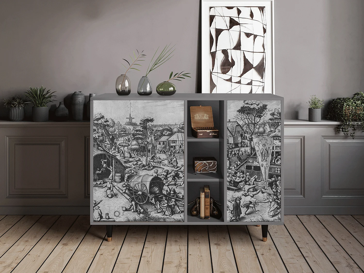 Aparador - 125x98x48 cm - BS2 - The Festival of Saint, Gris