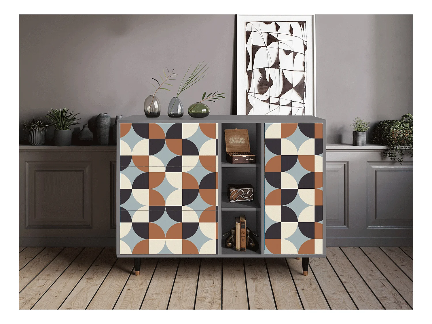 Aparador - 125x98x48 cm - BS2 - Brown Sensation, Gris