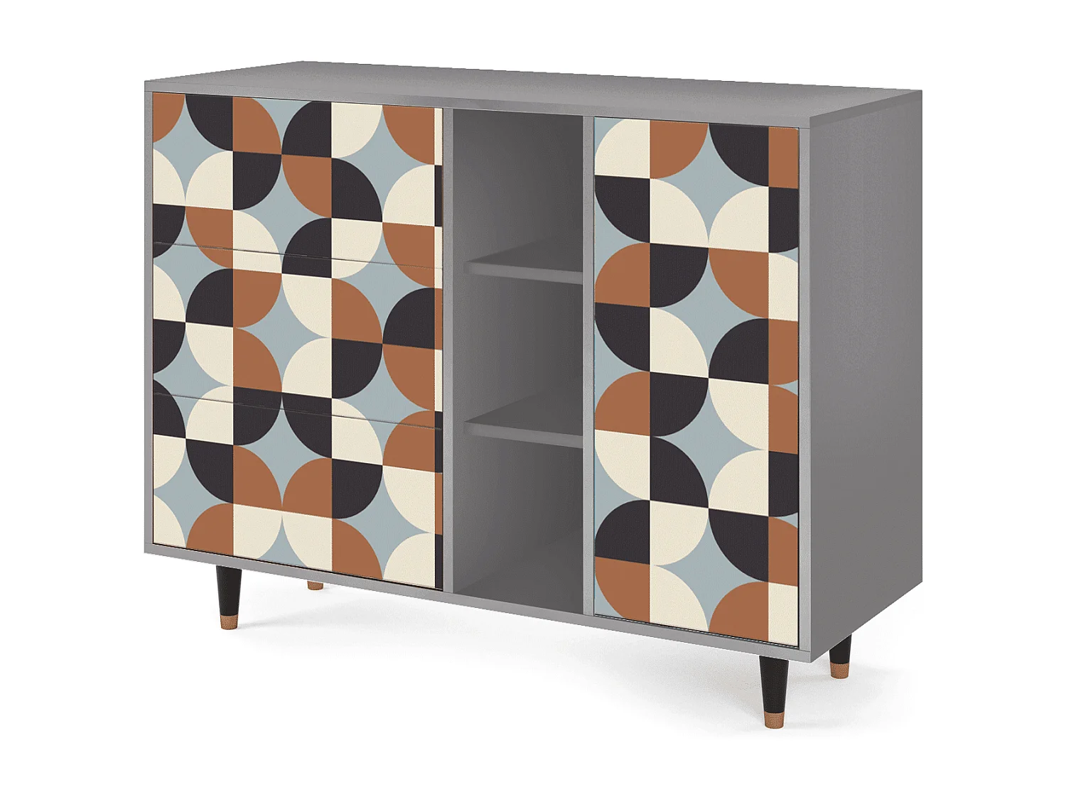 Buffet - 125x98x48 cm - BS2 - Brown Sensation, Gris