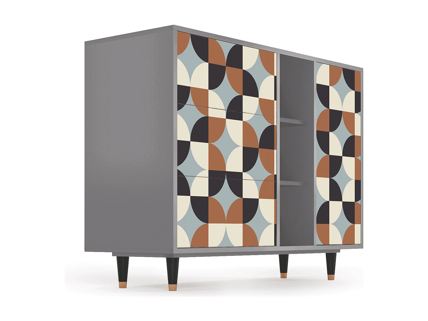 Buffet - 125x98x48 cm - BS2 - Brown Sensation, Gris