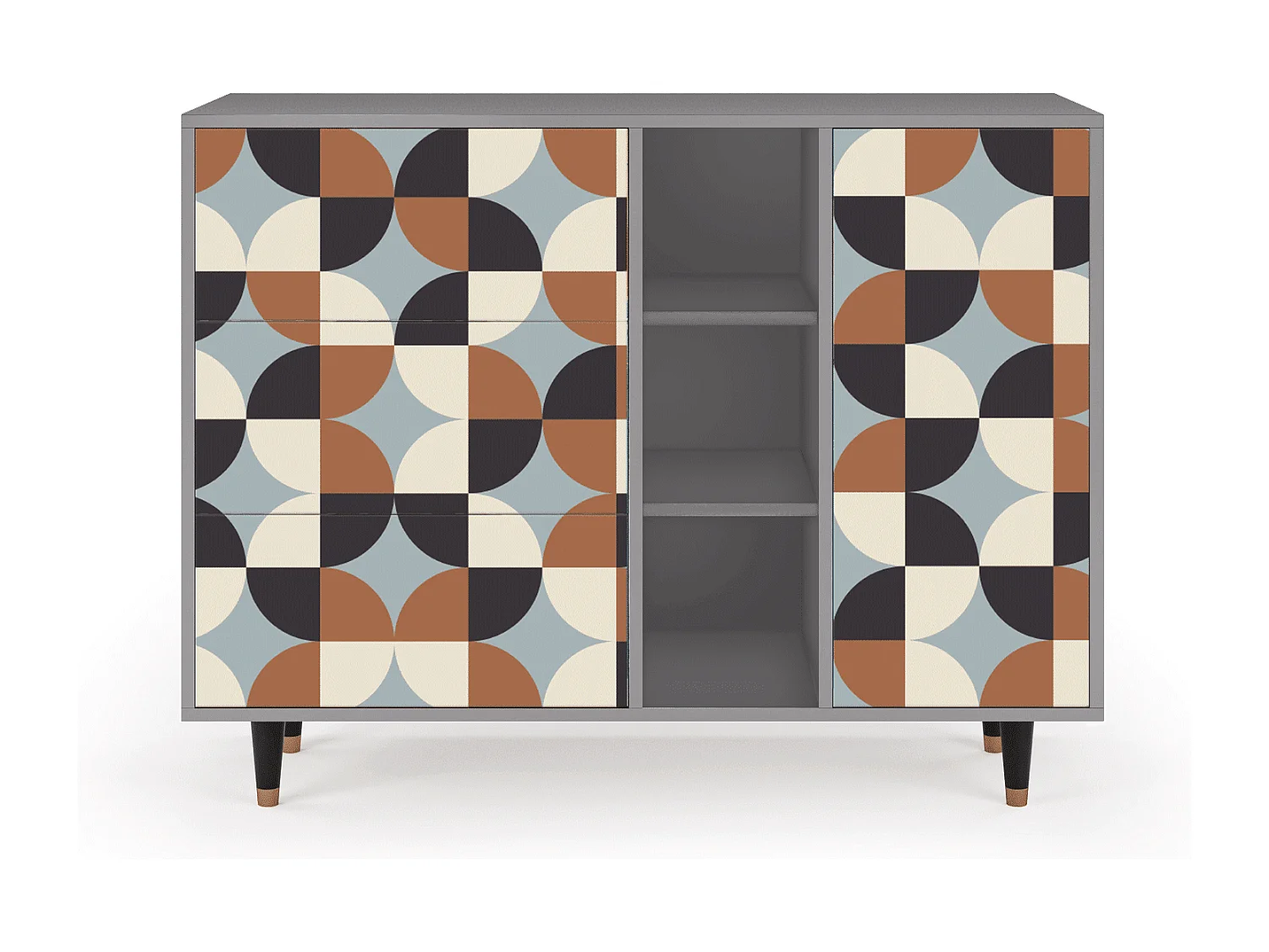 Kredens - 125x98x48 cm - BS2 - Brown Sensation, Szary