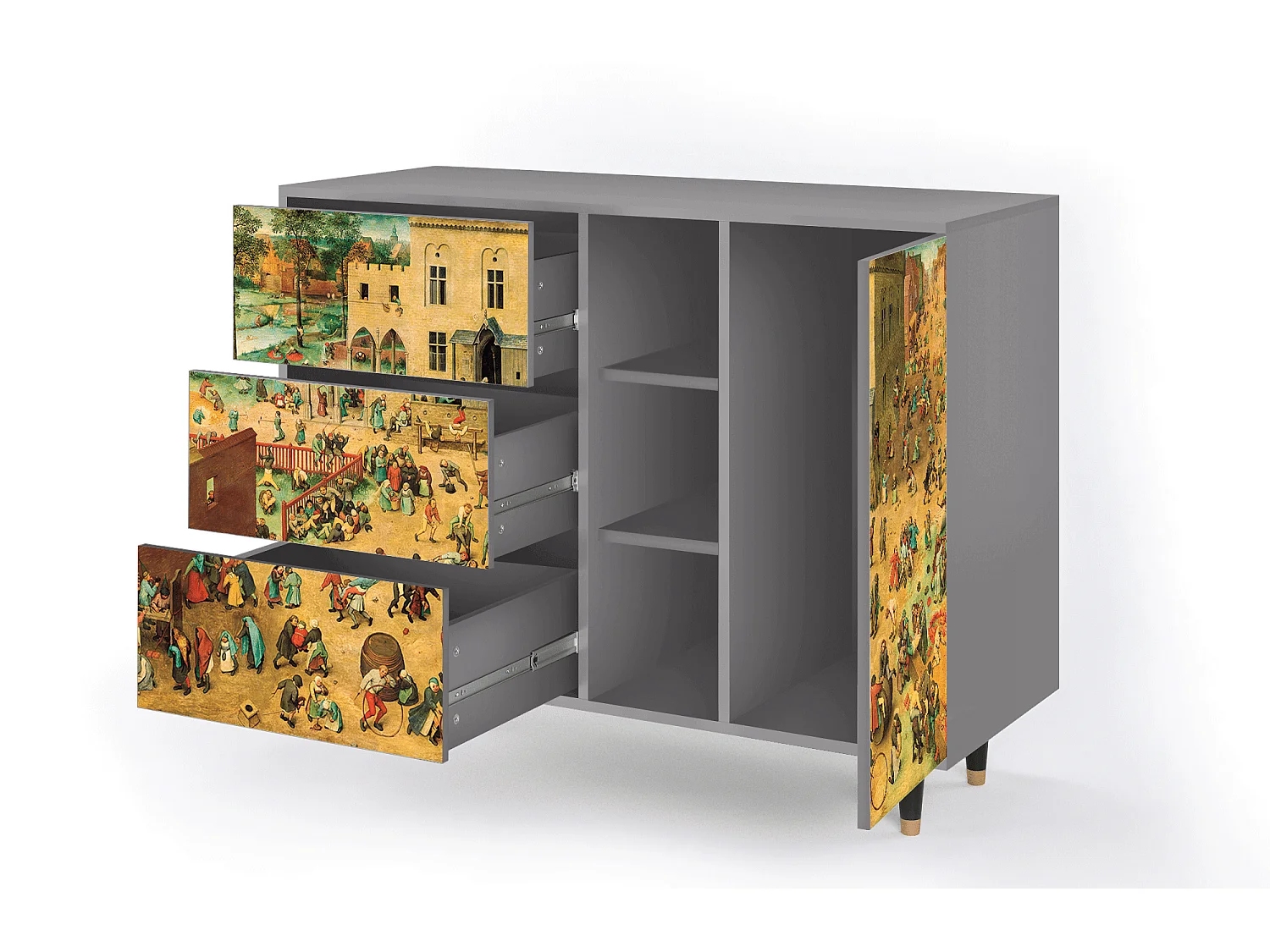 Buffet - 125x98x48 cm - BS2 - Children Games, Gris