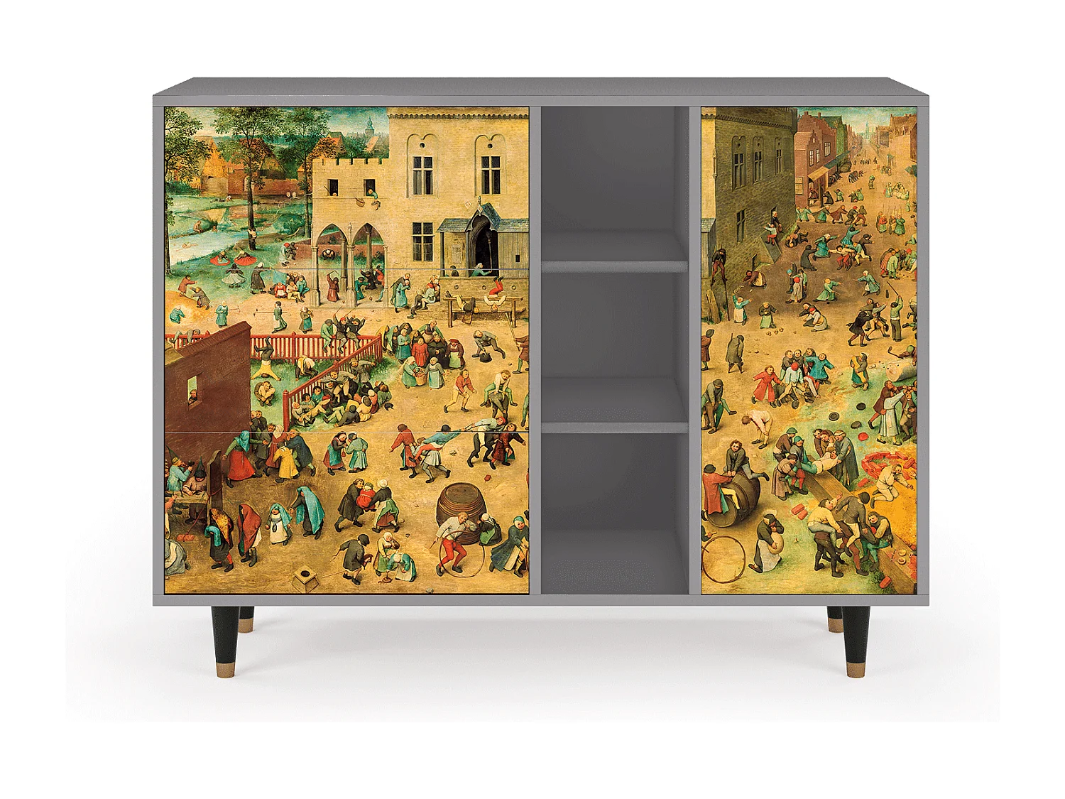 Kredens - 125x98x48 cm - BS2 - Children Games, Szary