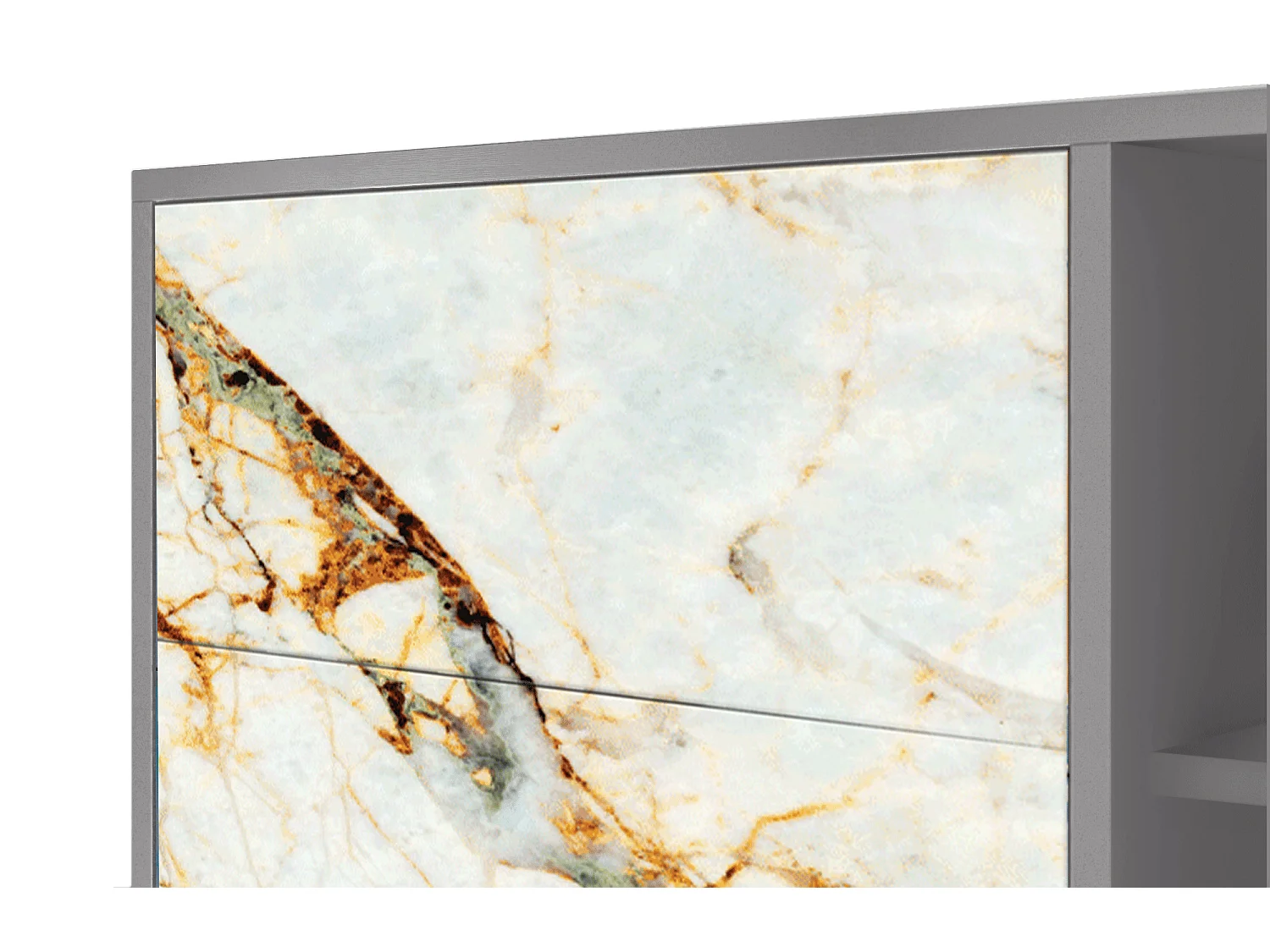 Buffet - 125x98x48 cm - BS2 - Sabley Marble, Gris