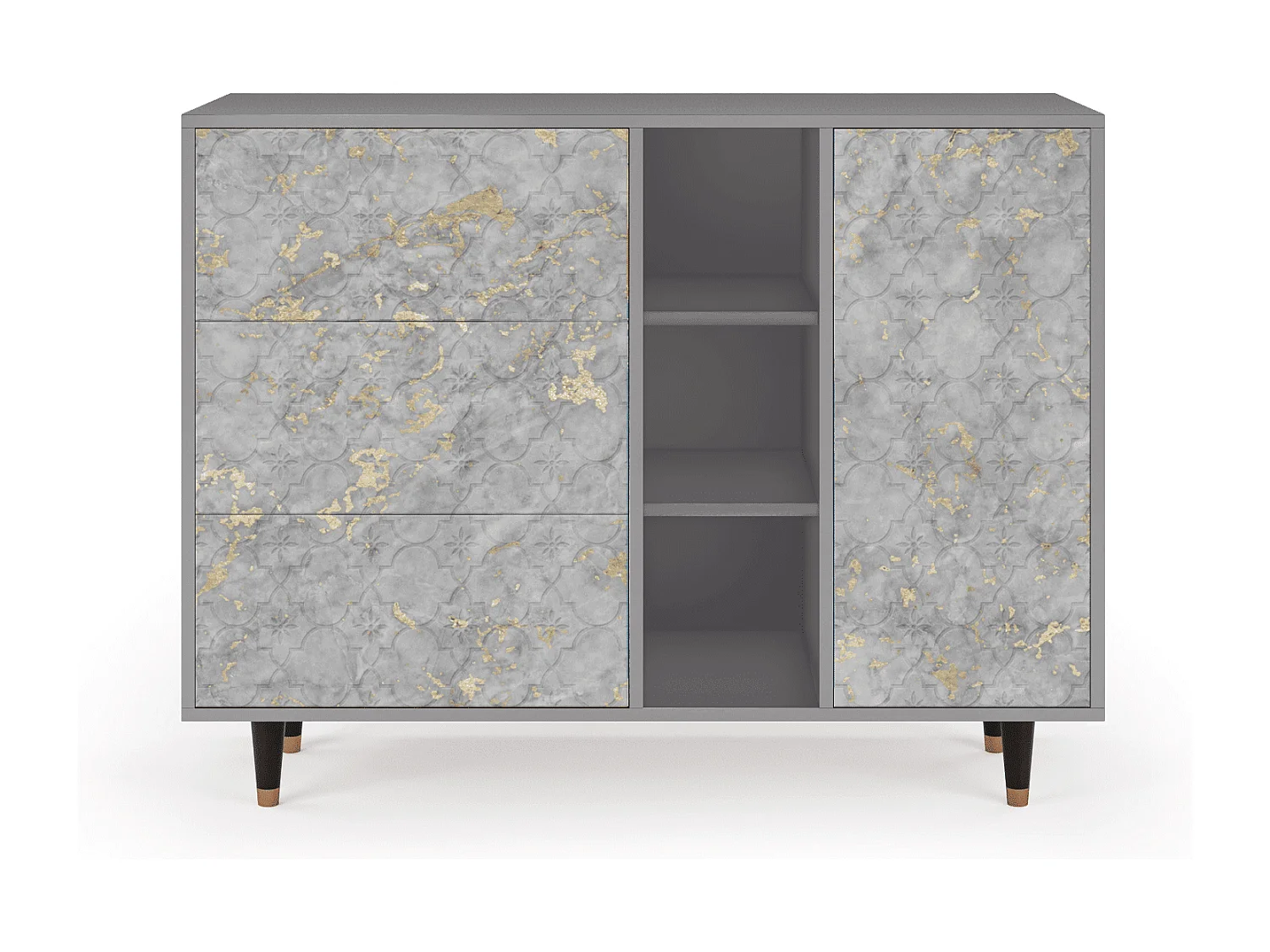 Buffet - 125x98x48 cm - BS2 - Mariana Trench, Gris