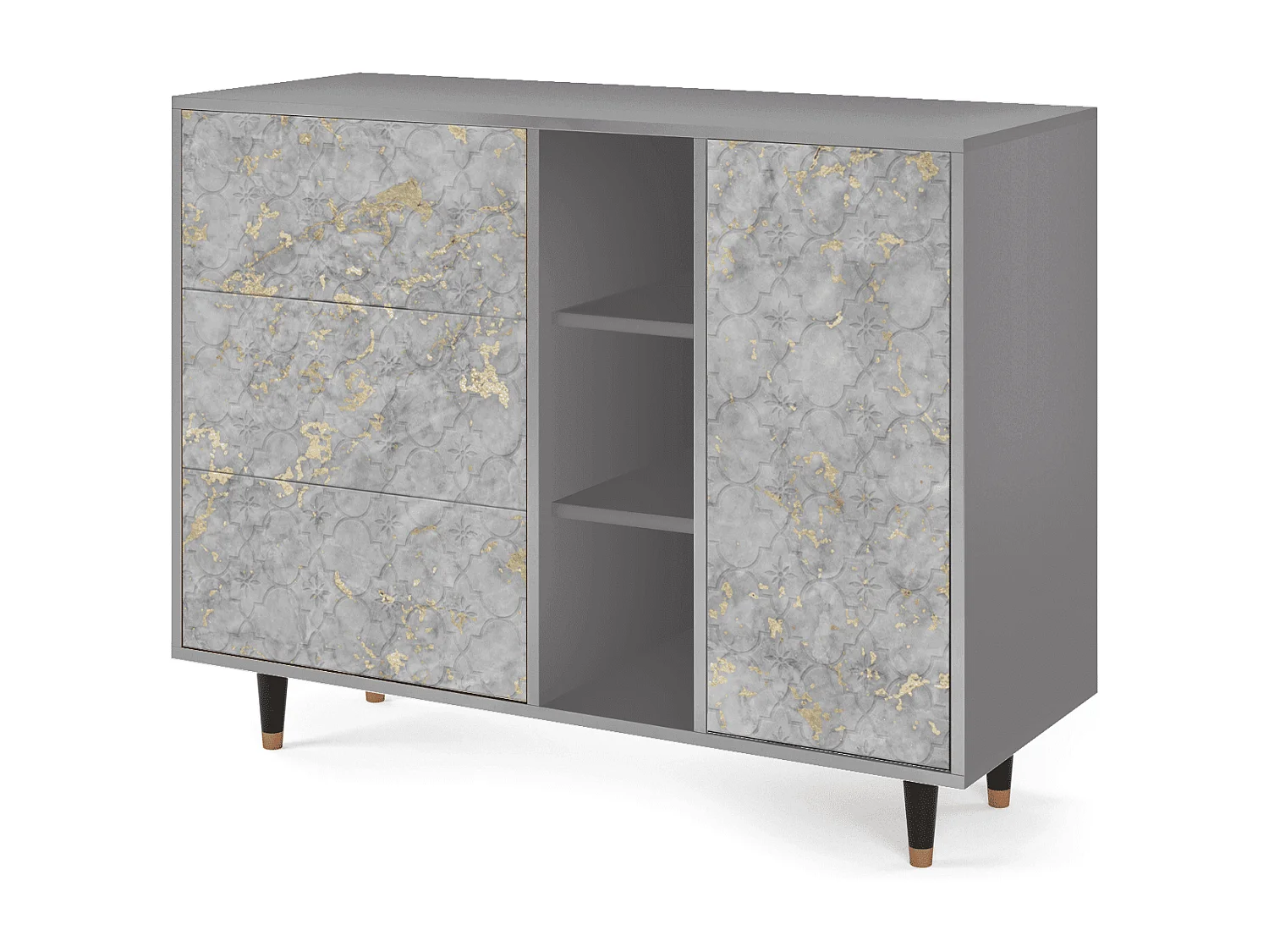 Buffet - 125x98x48 cm - BS2 - Mariana Trench, Gris